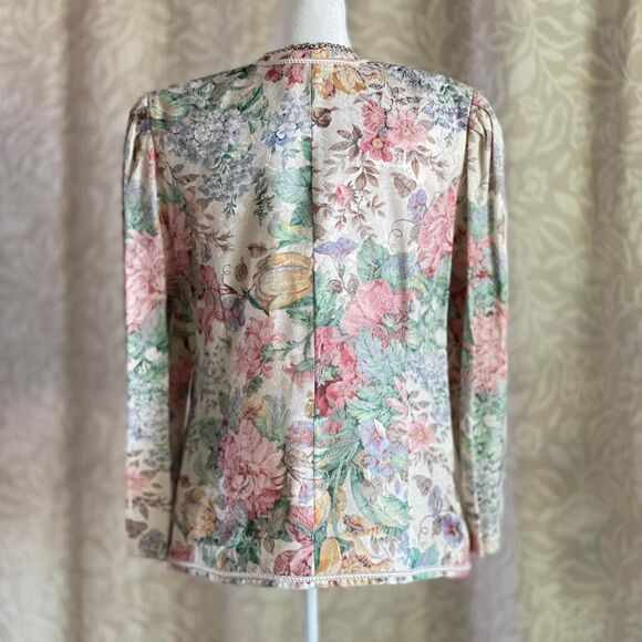 Vintage 80s Nah Nah Collections by Jonathan Tait Floral Print Blazer Size 16 - Picture 3 of 8